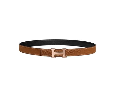 Mini H belt buckle & Reversible leather strap 24 mm